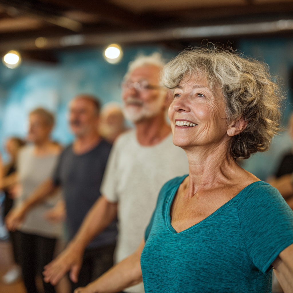 Healthy mature Ukrainian man preparing nutritious meal with fresh vegetables and proteins, smiling while cooking in a bright modern kitchen